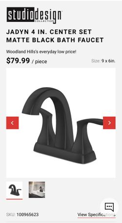 Jady 4” two handle lavatory faucet studiodesign collection Matte black Finish
