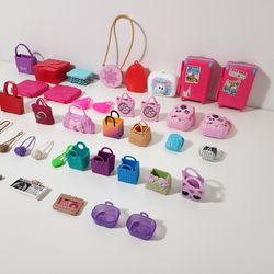 Lot of 46 Pc. Vintage Modern  Barbie Doll Purses Handbags Backpacks Suitcases Bags