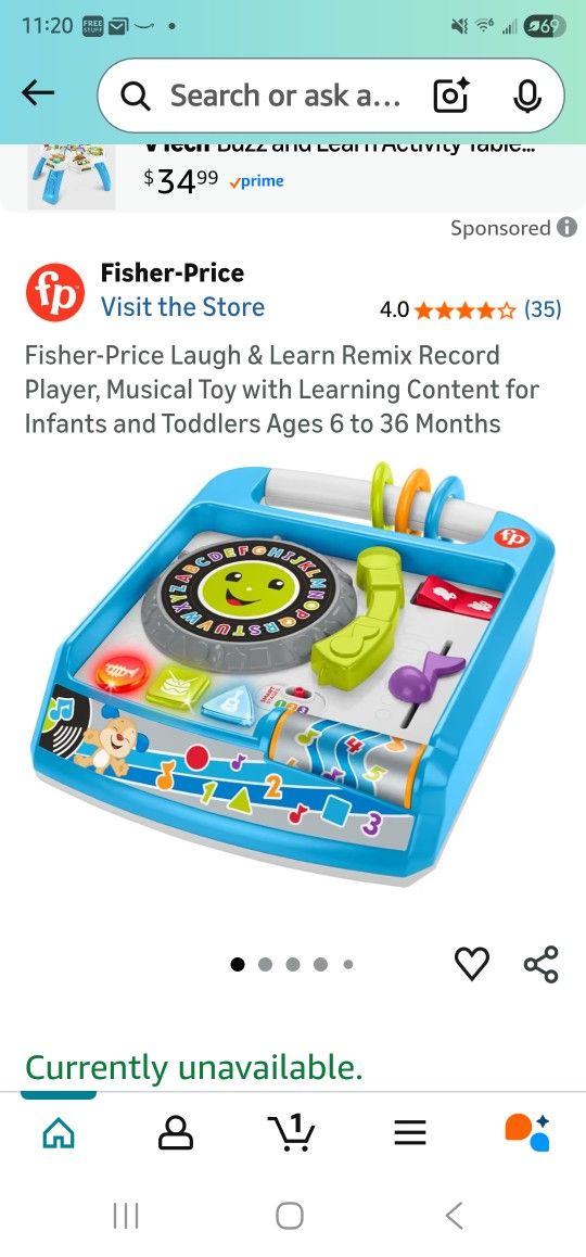 Fisher-Price Laugh & Learn Remix Record Player, Musical Toy with Learning Content *Great Bridge*