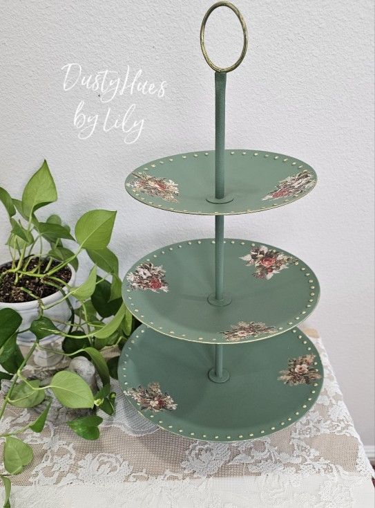 3 Tier Stand/Handpainted/Party Decor/Hors d'oeuvres/ Dessert Display/Cake Display/Birthday/Wedding/Graduation