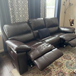 Leather power Reclining sofa