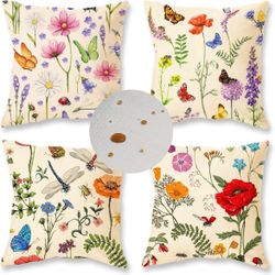 Spring Summer Outdoor Pillow Covers. Fundas de cojín para exterior, primavera, verano.