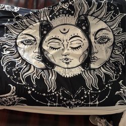 Sun Moon Black And White Tapestry 