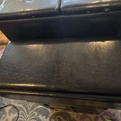 2 Units,  Black Ottoman,  stool/bench storage, table tray