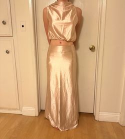 Satin Two-Piece Crop Top and Maxi Skirt Set