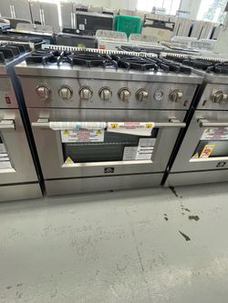 FORNO 36” Gas Range, 6 Burners, Convect Oven / 2 Years Warranty