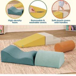 B. toys Foam Building Shapes for Indoor Play Soft Play Equipment - 5pc