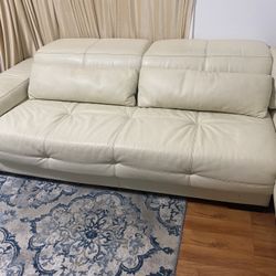 Italian Leather Sectional Sofa Set For Sale 
