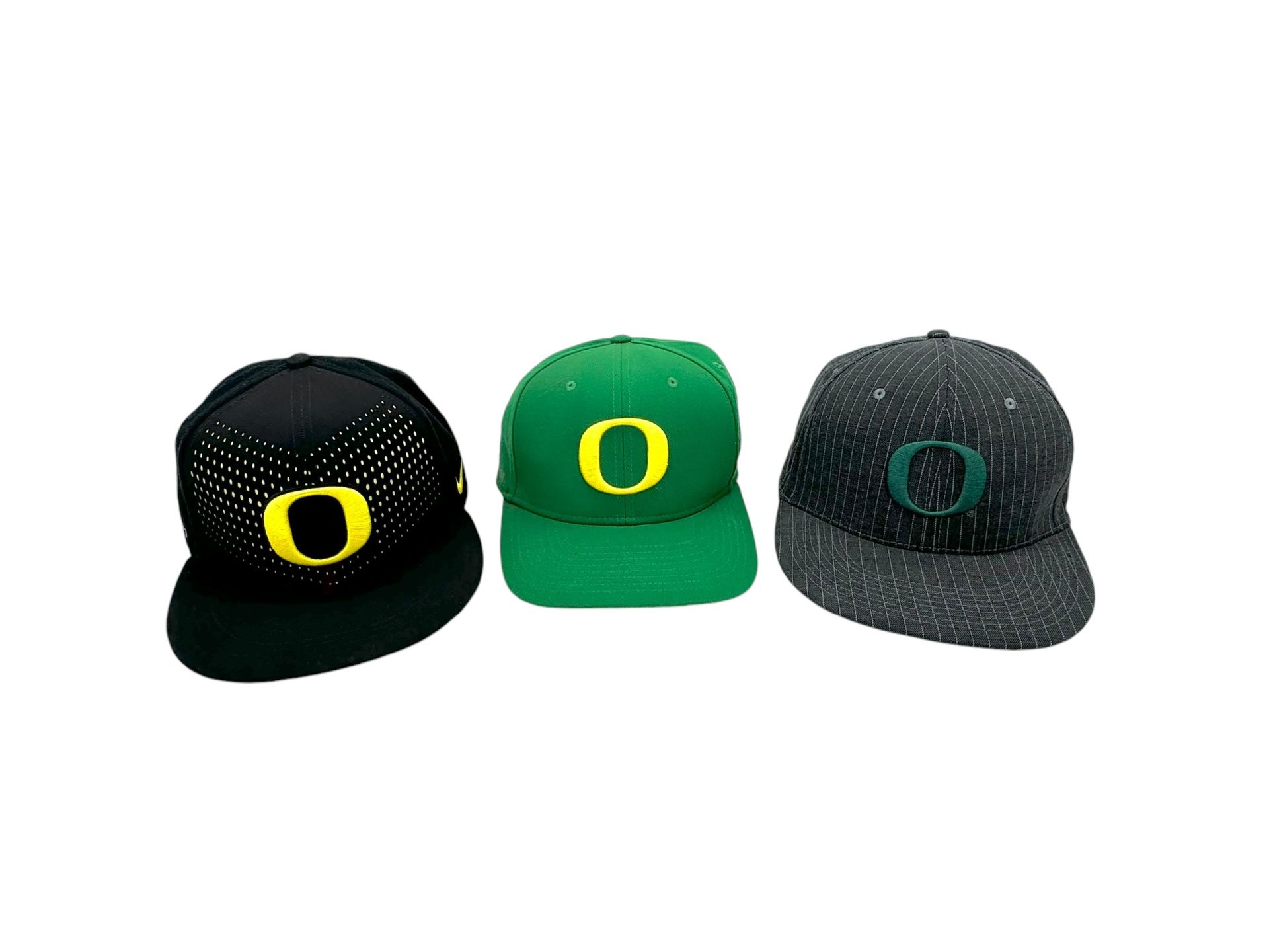 Nike Men’s Oregon Ducks Baseball Caps Hats - Black, Green, Gray Men’s size 7 1/4” - 7 5/8”