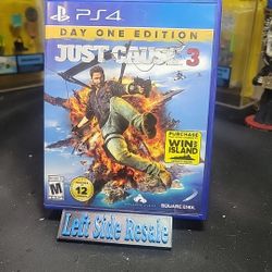 JUST CAUSE 3 Day One Edition PS4 Playstation 4, VERY CLEAN DISC!