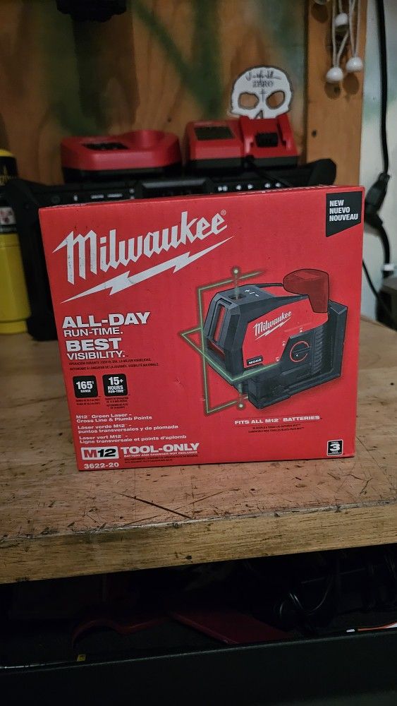 Milwaukee Green Laser-Crossline & Plum Points