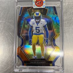 JALEN RAMSEY 2022 SELECT PREMIER LEVEL TIE-DYE PRIZM DIE CUT /25