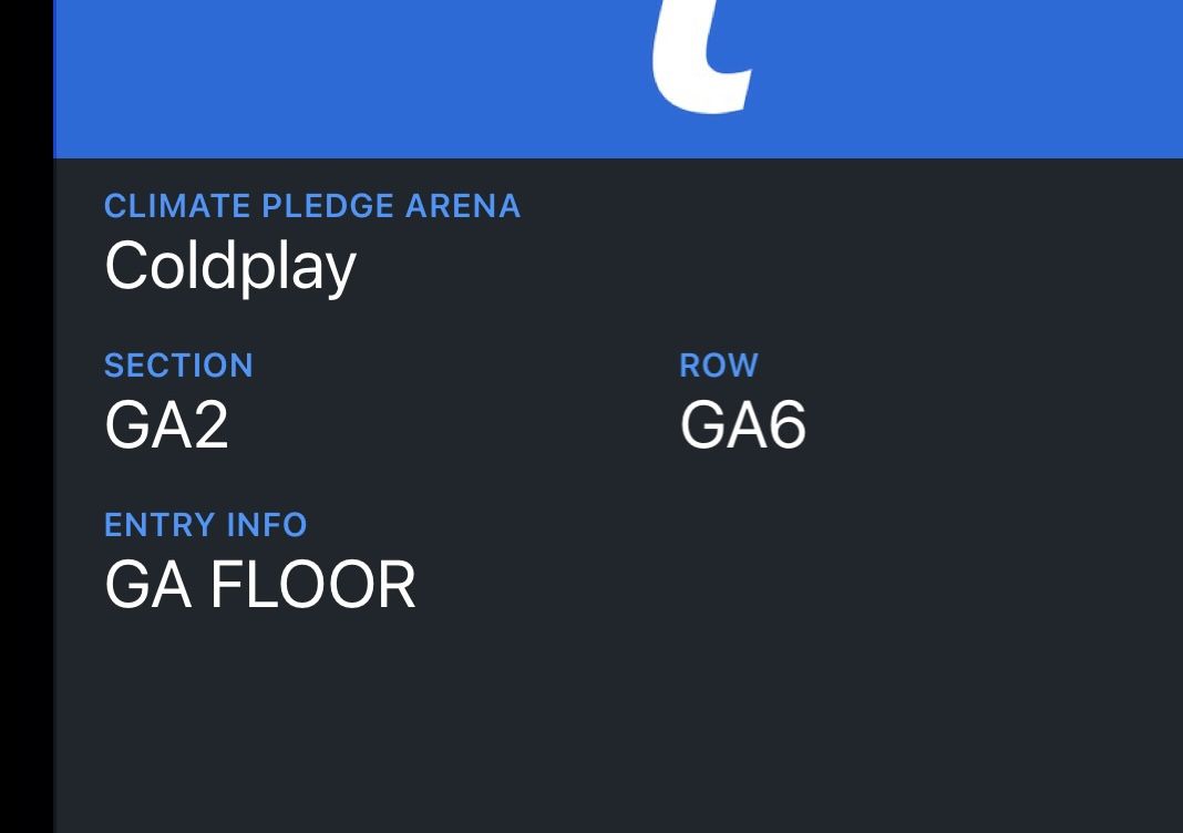 Coldplay VIP Ticket 10/22