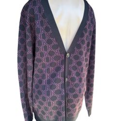 Karl LAGERFELD Paris Men Wool Monogram Cardigan Sweater