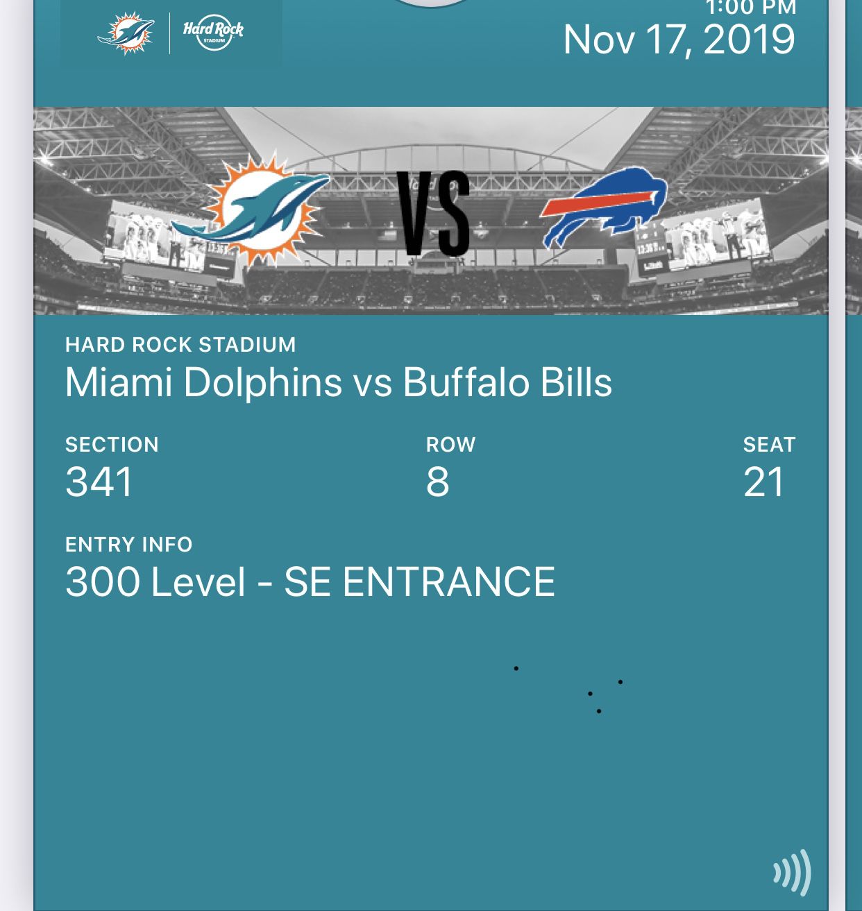 Buffalo Bills vs Miami Dolphins ticket