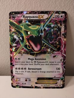 JUMBO Pokemon Card Collection Holo w/ M Rayquaza EX 98/98 EUC Oversized