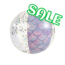🆕 Pool Candy Mermaid Glitter Jumbo Large 13.75” Inflatable Beach Ball NEW