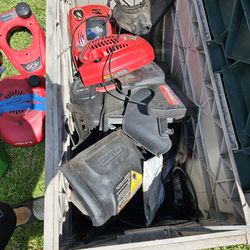 Assorted Lawn Mower Parts and  Wheels