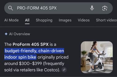 PRO-FORM 405 SPX exercise bike