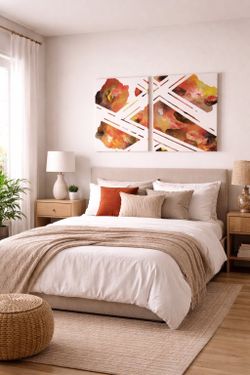 Handmade Abstract Diptych Canvas Art Set – Original Modern Wall Art – 2 Panels 18” x 2