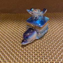 Ceramic Dolphin Trinket Box