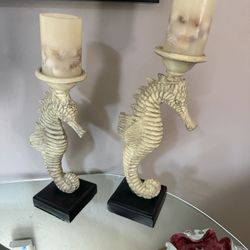 Seahorse Candle Holders with candles