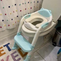 Toilet chair seat with step ladder (foldable)