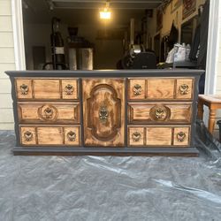 Modern Dark Gray And Cedar Wood Finished Dresser