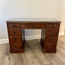 Antique Desk With Glass Top