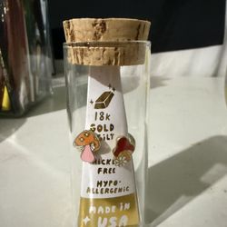 18k Gold Mushrooms Adjustable Ring