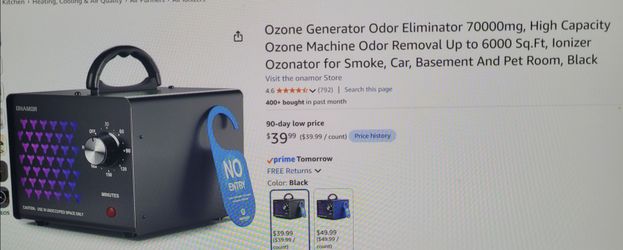 New! Ozone Generator odor eliminator 6000 Sq ft room