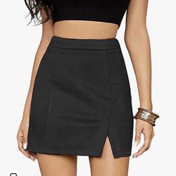 New With Tags Suede skirt W/ Slit