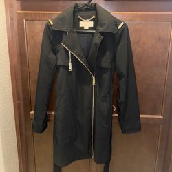 Michael Kors Black Trench Coat – Petite Small (PS) - Never Worn – Detachable Hood – $250 Retail