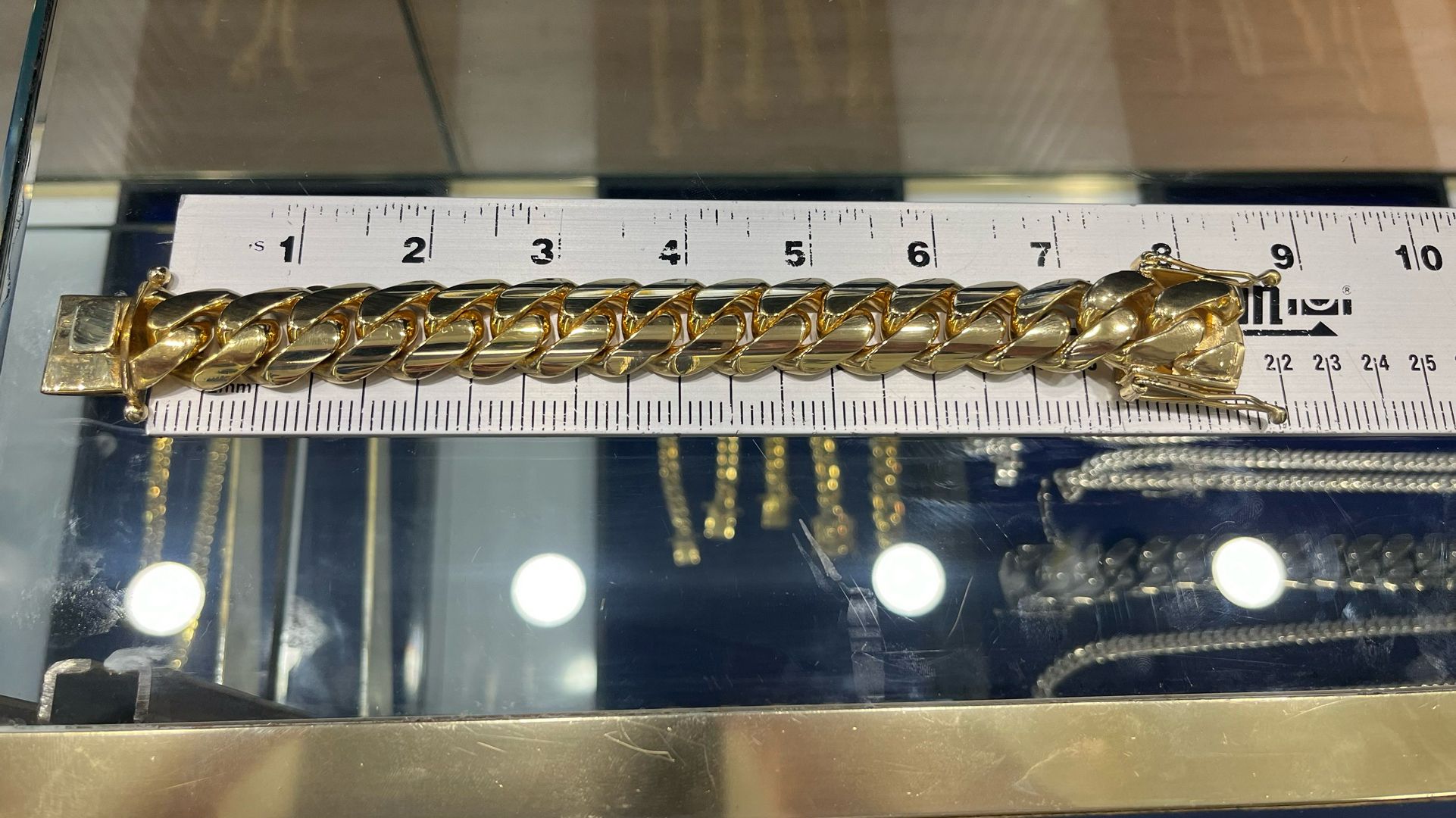 18mm Miami Cuban Link Bracelet 8.5” Gold Over Silver Plated