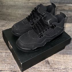 Black Cat Jordan 4 Size 2Y
