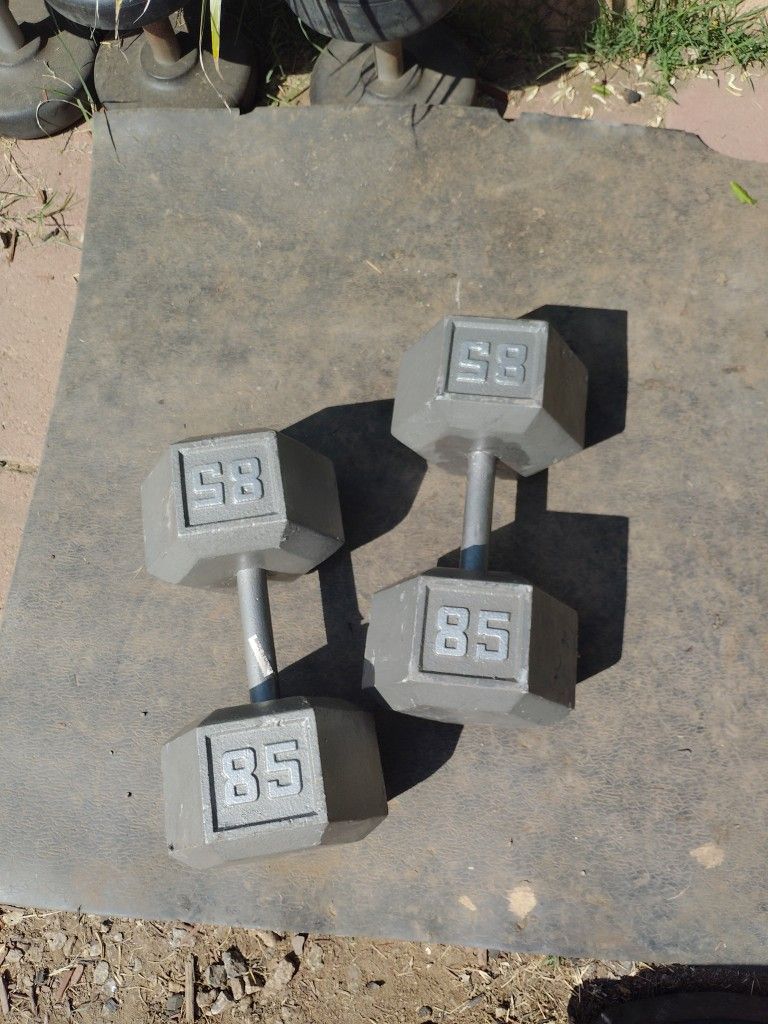 85lb Hex Dumbbells