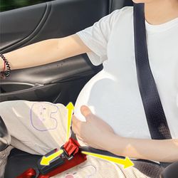 Pregnancy Bump Strap，Seat Adjuster for Mother，Seat Bump Strap for Women Protect Belly，Prevent Compression of Abdomen Red