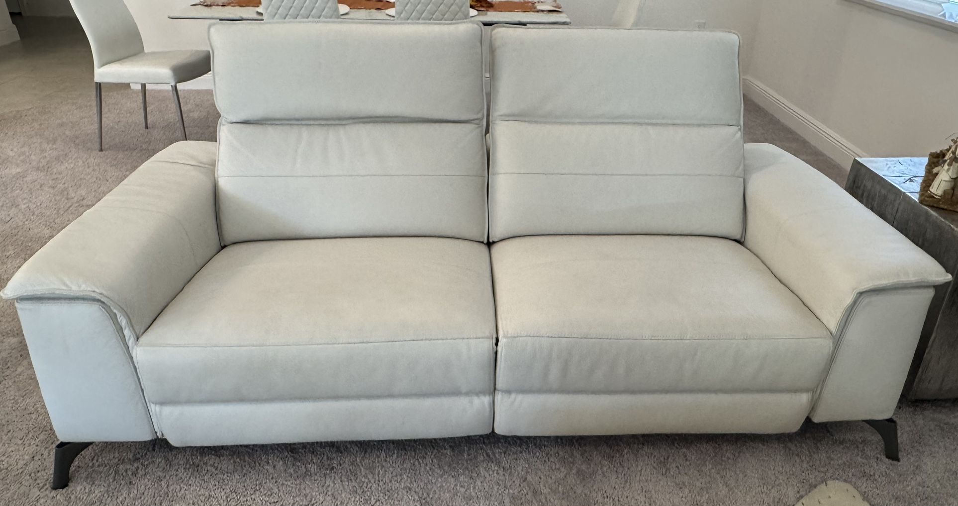 white leather sofa Electronic Head And Legs Recliner