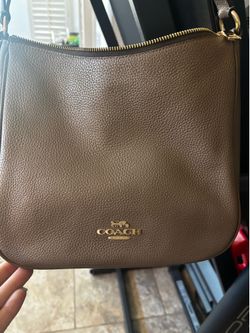 Brown leather coach crossbody purse