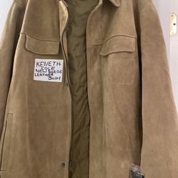 New Men’s Tan Keneth cole suede Leather Jacket $60 Located Pharr Texas 78577