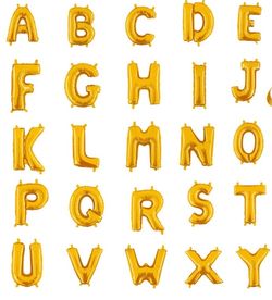 Gold foil letter balloons