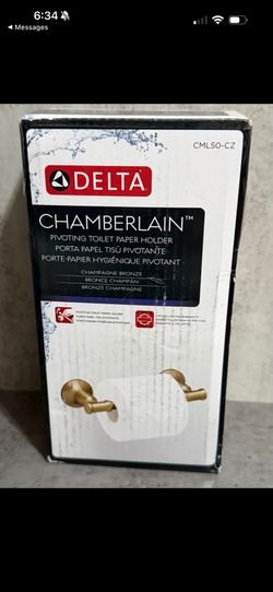 Delta Chamberlain Pivot Arm Wall Mount Toilet Paper Holder in Champagne Bronze
