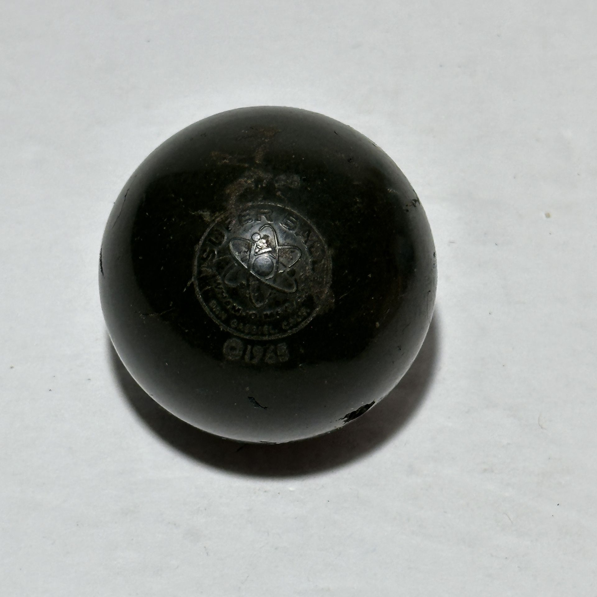 VINTAGE 1965 Whamo Wham-O Superball large bouncy ball dark green 1-7/8" diameter