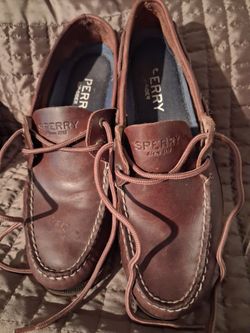 SPERRY LEATHER BOAT SHOES in Brown
