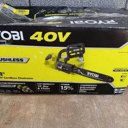 CHAINSAW RYOBI 40V BATTERY AND CHARGER INCLUDED 