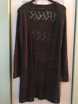 Saint Tropez West Brown cardigan with buttons size small