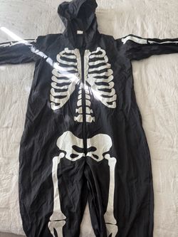 Skeleton Halloween Costume Jumpsuit with Hood