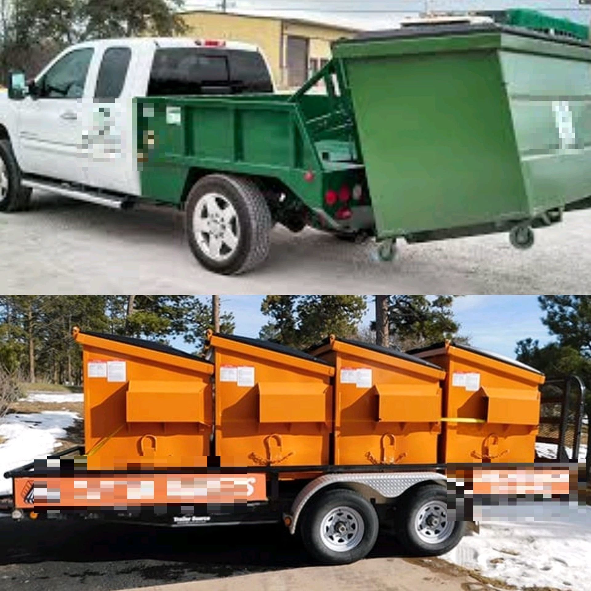 Dump and dumpster truck