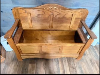 Solid Oak Storage Bench | Blanket Chest | Entryway Bench