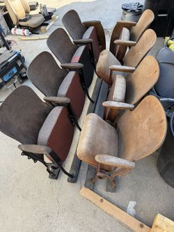Vintage Theater Seats 4 In A Row
